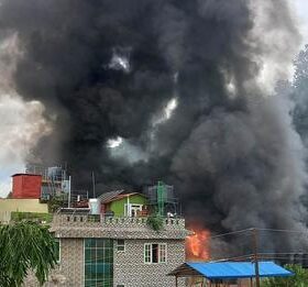 बालाजु बाइपासको आगलागी दुई घण्टापछि नियन्त्रणमा