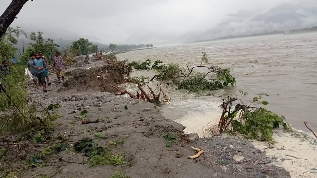 सप्तकाेसी ३४ वर्षपछि पुरानै धारमा, नयाँ बस्तीहरू डुबानमा