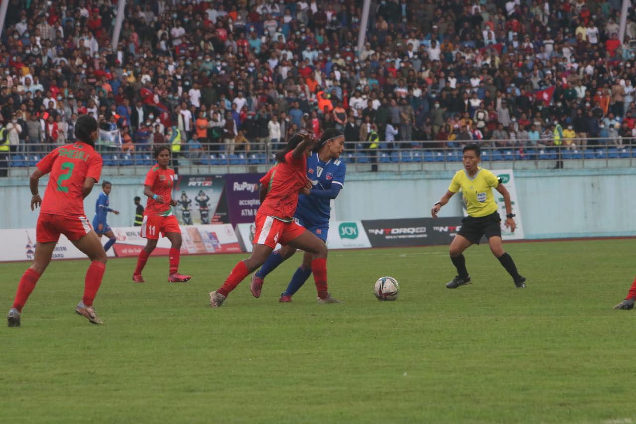 साफ महिला च्याम्पियनशिप:नेपाल बङ्गलादेशसँग पराजित