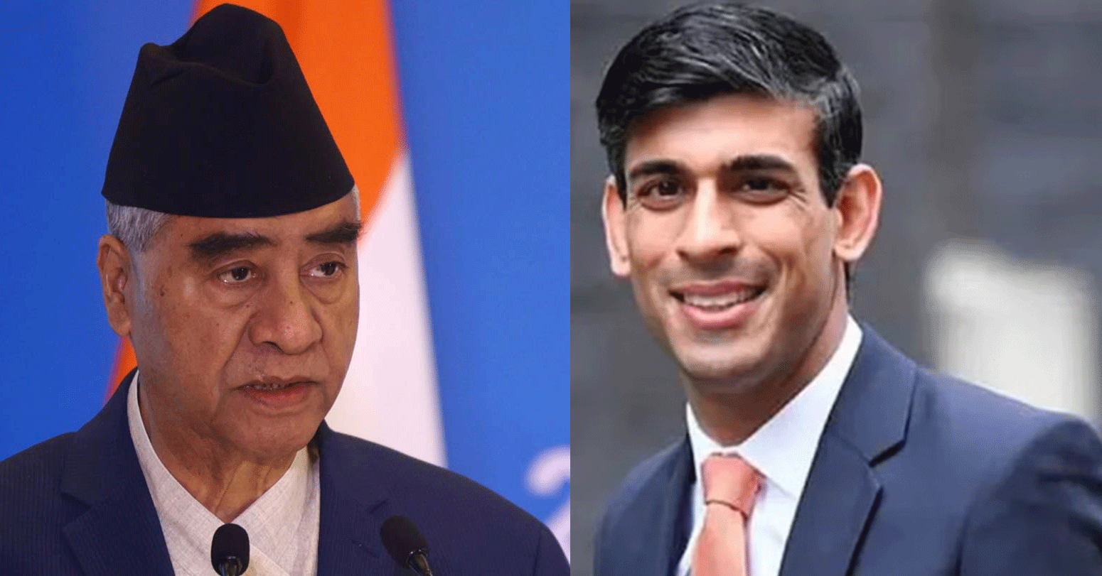 प्रधानमन्त्री देउवाले दिए ऋषि सुनकलाई बधाई