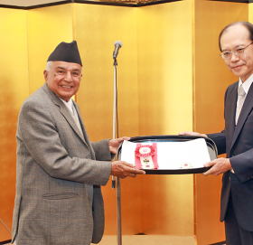 जापानको राजकीय सम्मान वरिष्ठ नेता पौडेललाई