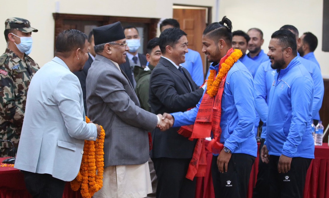 विजेता खेलाडीलाई प्रतिव्यक्ति दुई लाख पुरस्कार दिने प्रधानमन्त्रीको घोषणा