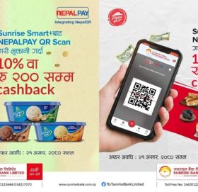 सनराइज बैंकका ग्राहकलाई केएफसी, पिज्जा हन्ट र क्रिम बेलमा विशेष छुट