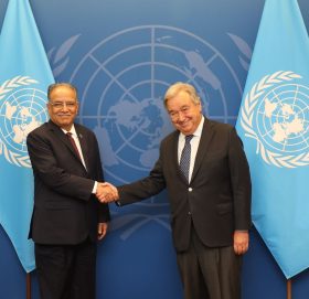 प्रधानमन्त्री दाहाल र राष्ट्रसंघका महासचिव गुटेरेसबीच भेटवार्ता