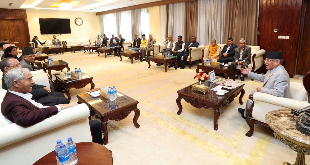 बालुवाटारमा सत्ता साझेदार दलका शीर्ष नेताहरुको बैठक जारी
