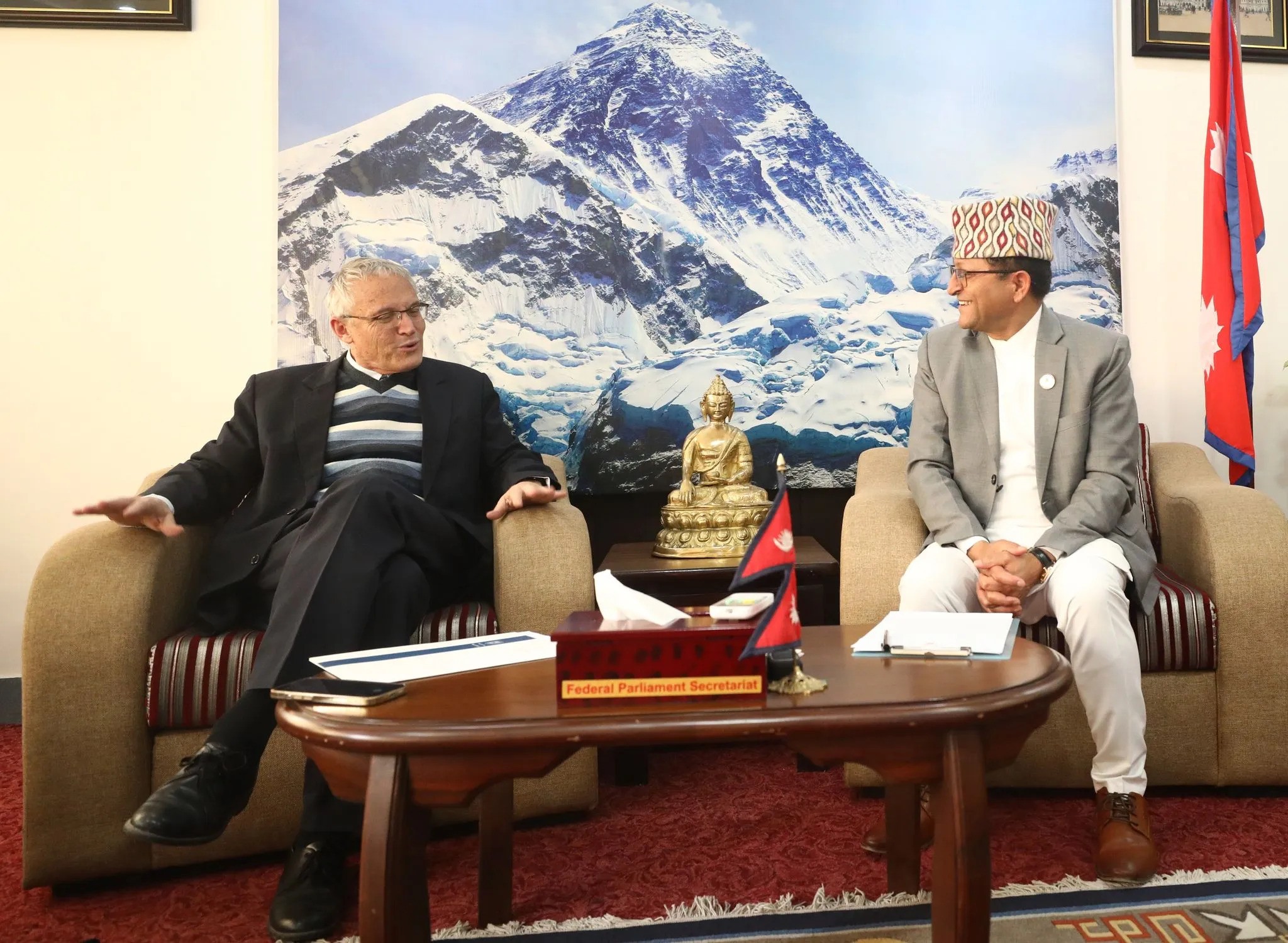 अध्यक्ष तिमिल्सिना र नेपालका लागि इजरायलका राजदूत गोल्डबर्गरबीच भेट