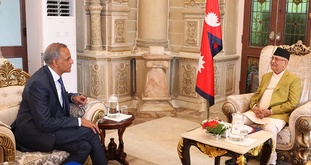 प्रधानमन्त्री ओली र अमेरिकी उपविदेशमन्त्री बर्माबीच भेटवार्ता