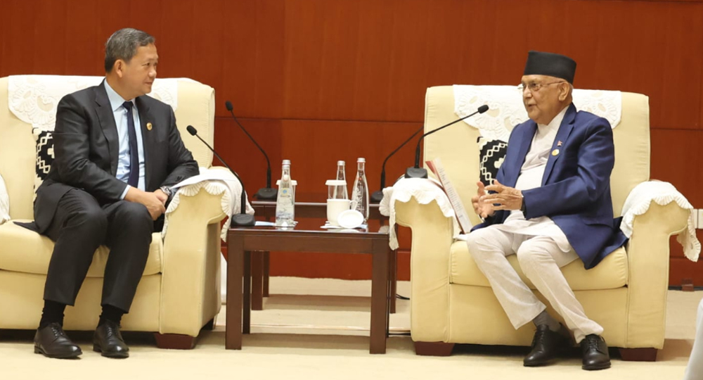 प्रधानमन्त्री ओली र कम्बोडियाका समकक्षी सोमदेक मोहाबीच भेटवार्ता