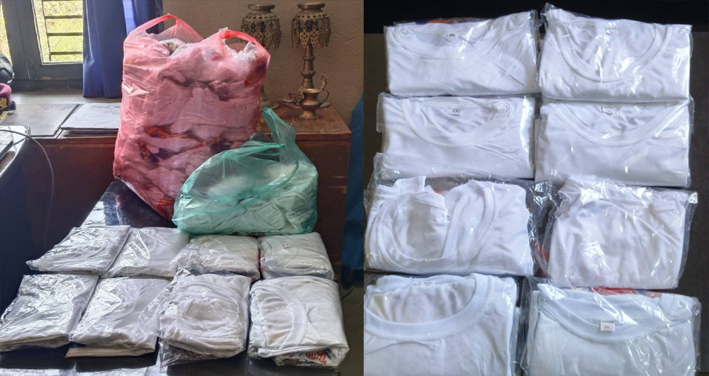 निर्वाचन आचार संहिताविपरीत प्रिन्ट गरिएका १०८ थान टि-सर्ट बरामद