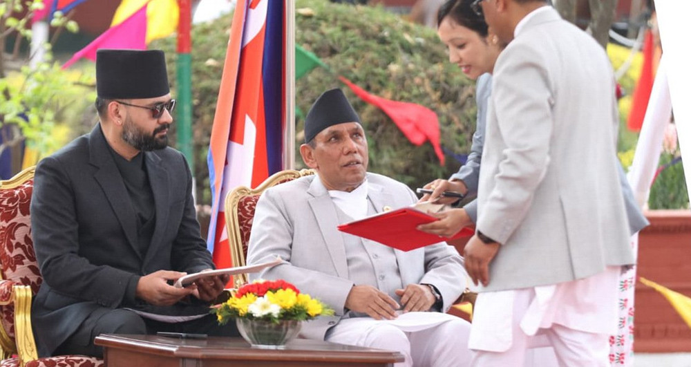 नवनियुक्त प्रधानमन्त्री बालेन्द्र साहको शपथ समारोह सुरु